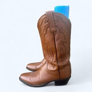 Vintage Lucchese 2000 T3097 Brown Western Leather Cowboy Boots Brown Men's 8.5 D